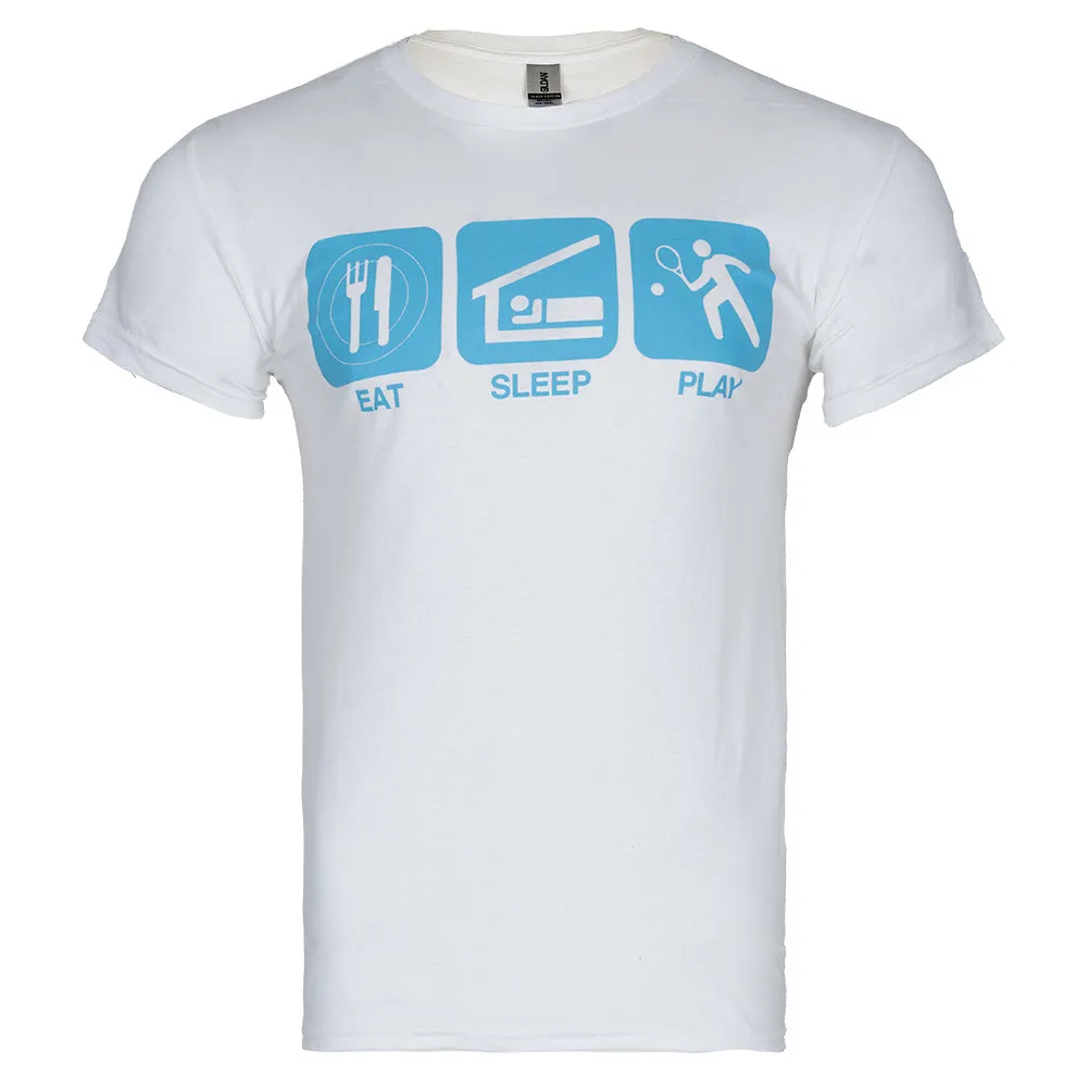 Eat Sleep Play Tennis Tee White