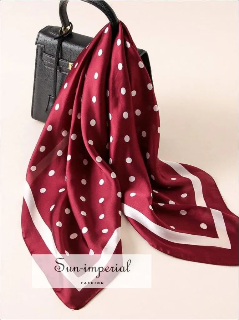 Fashion Women Scarf Luxury Striped Dots Print Pure Silk Shawl Scarfs Square Head Scarves