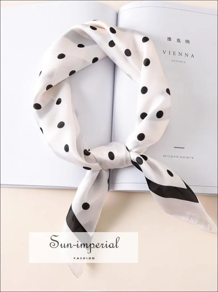 Fashion Women Scarf Luxury Striped Dots Print Pure Silk Shawl Scarfs Square Head Scarves