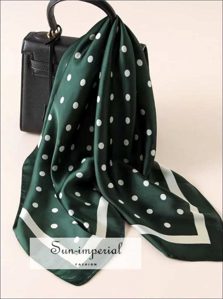 Fashion Women Scarf Luxury Striped Dots Print Pure Silk Shawl Scarfs Square Head Scarves