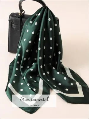 Fashion Women Scarf Luxury Striped Dots Print Pure Silk Shawl Scarfs Square Head Scarves