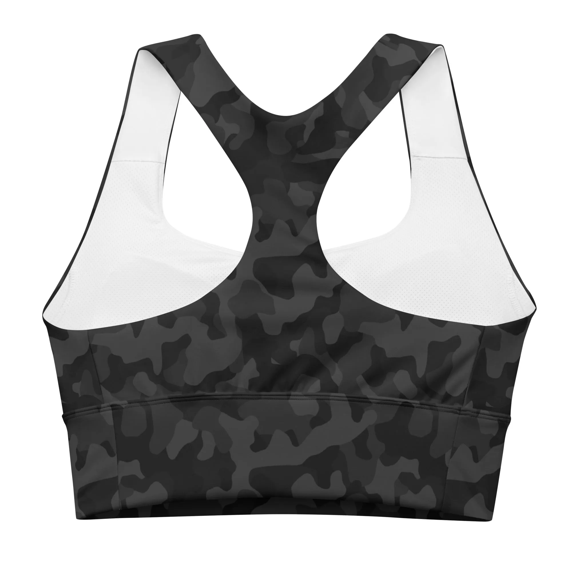 FlexiExtend Longline Sports Bra – Black Camo