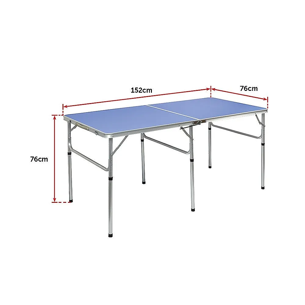 Foldable 152cm Ping Pong Table Set, PVC MDF, Indoor/Outdoor