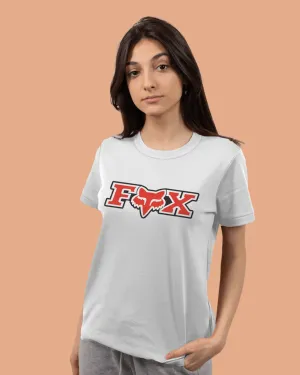 Fox Printed Women's White T-Shite