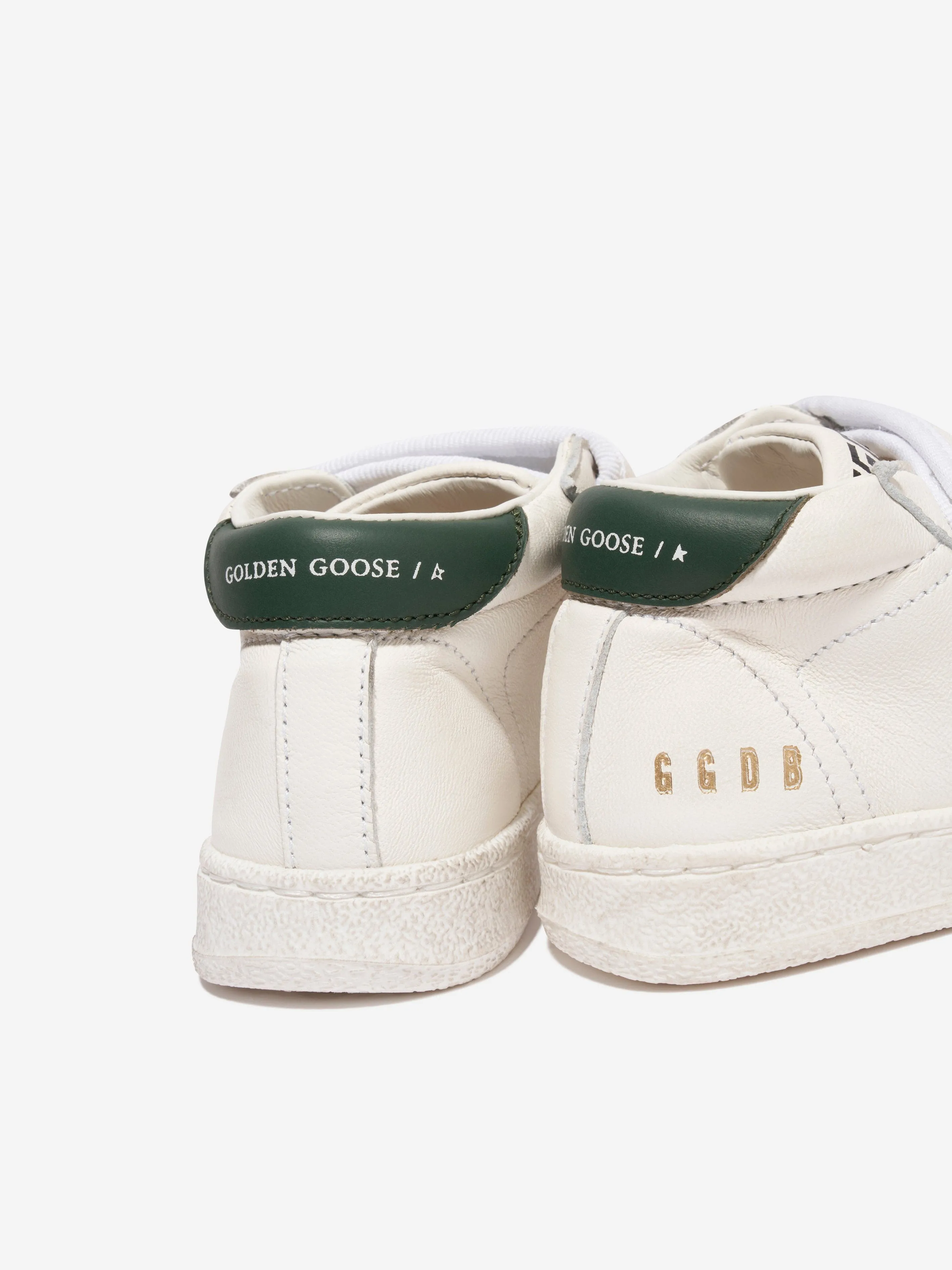 Golden Goose Kids June Leather Star Trainers in White