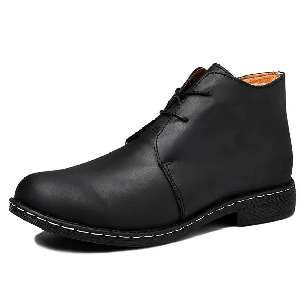 Handmade Men's Genuine Leather Ankle Boots