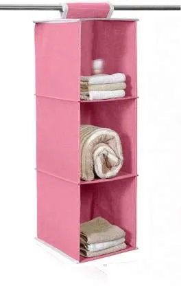 Hanging 3 Shelf Closet Cloth Storage Organizer for Wardrobe &Shelf