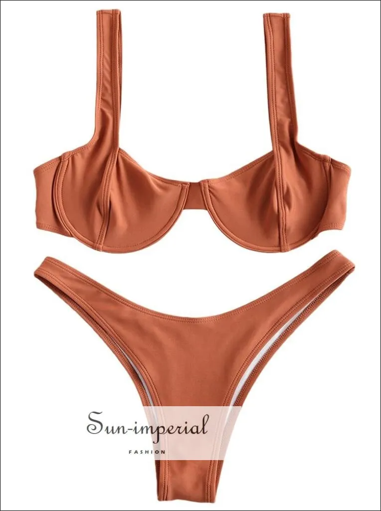 High Cut Underwire Bikini Set Swimwear Women Bikini