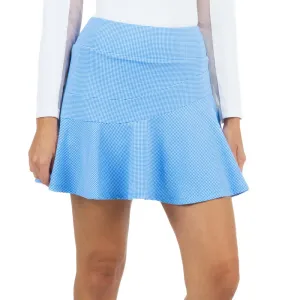 IBKUL Women's Mini Check Flounce Golf Skort - Blue/ White