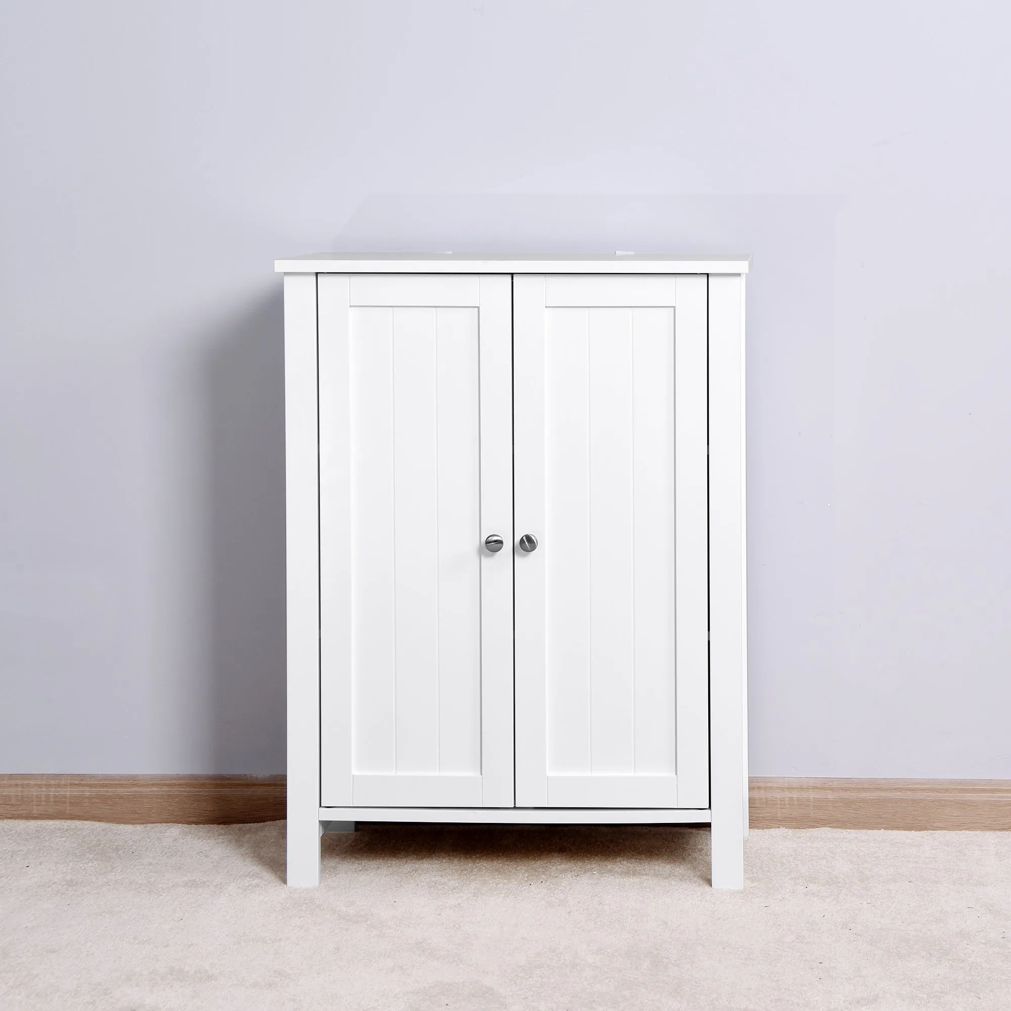 Jaro Bathroom Storage Cabine with Double Door - White