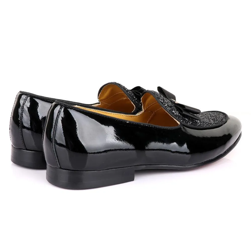 John Mendson Wetlips Stone With Bow Black Shoe