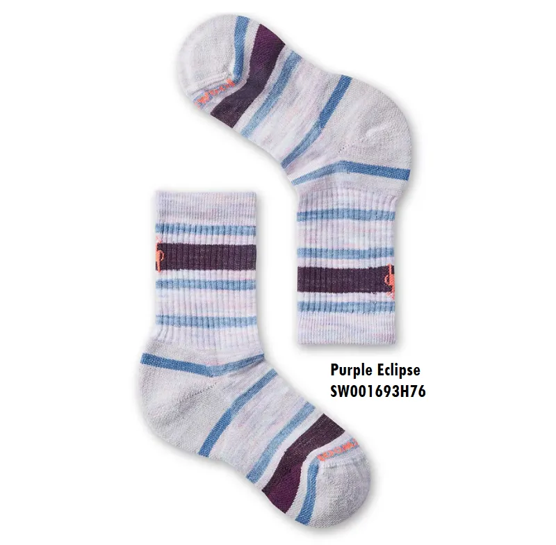 Kids' Hike Light Cushion Crew Socks - Striped Purple Eclipse (H76)