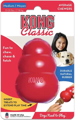 KONG - Classic Dog Toy - Durable Natural Rubber - Fun to Chew, Chase and Fetch