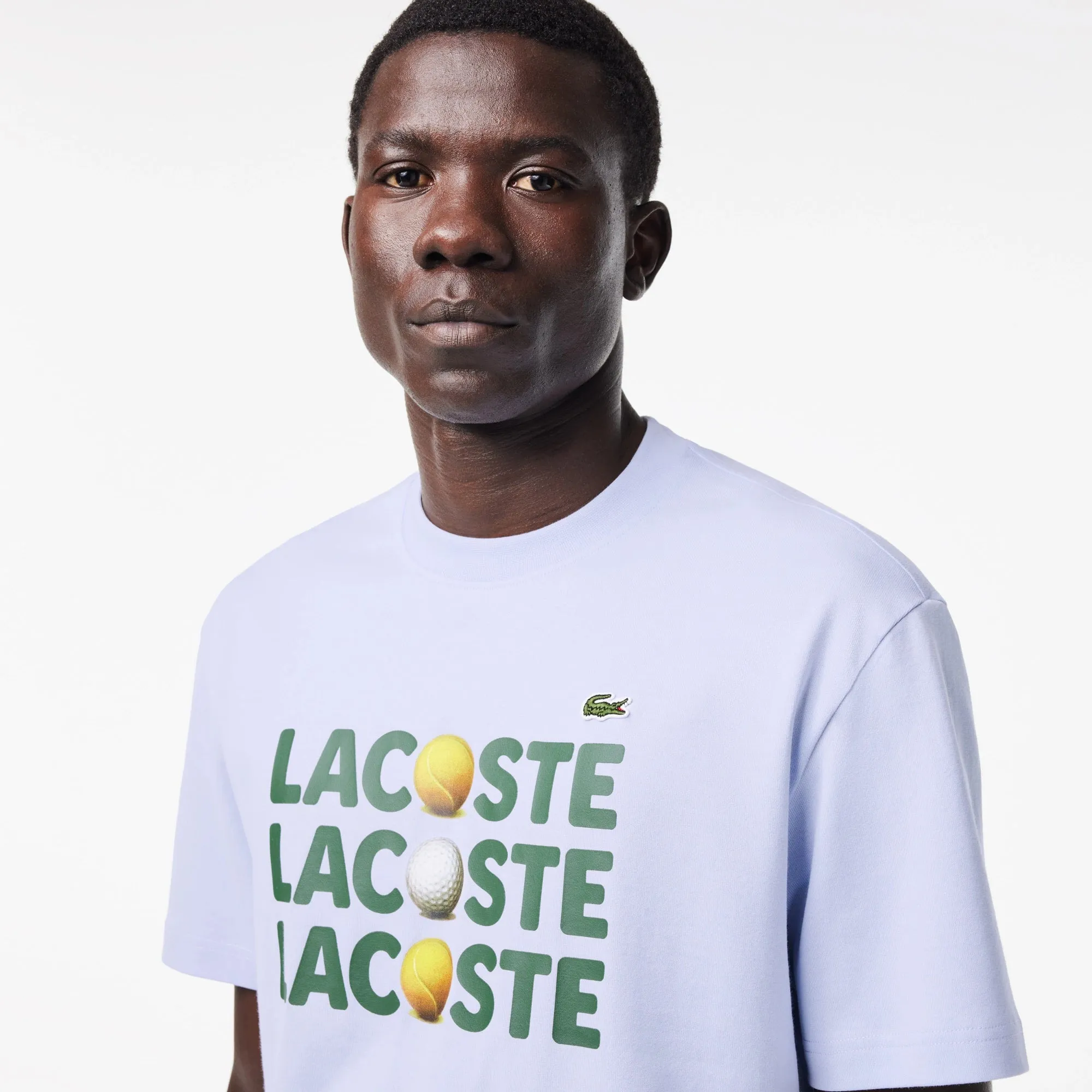 Lacoste Men's Heavy Cotton Tennis Ball Print T-Shirt