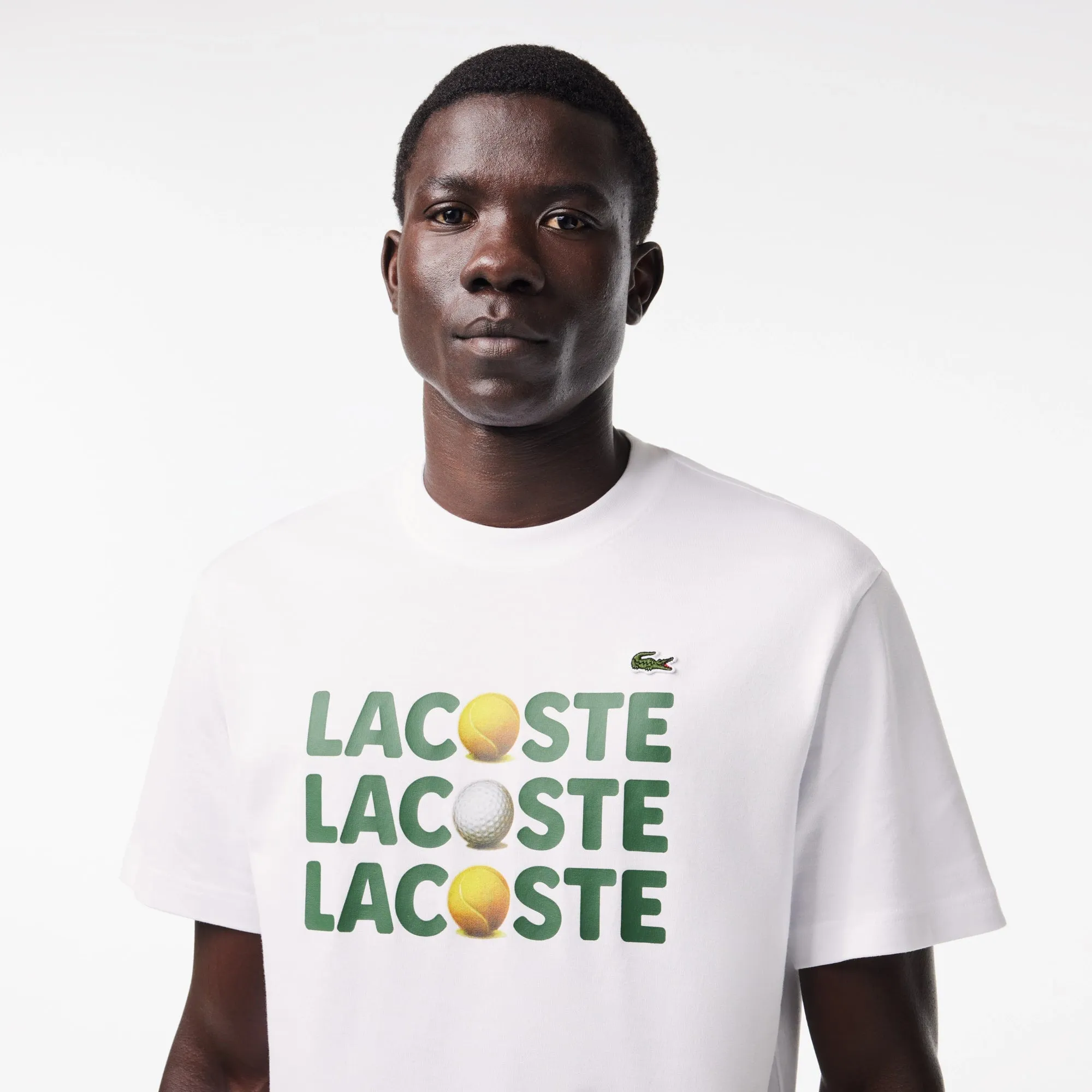 Lacoste Men's Heavy Cotton Tennis Ball Print T-Shirt