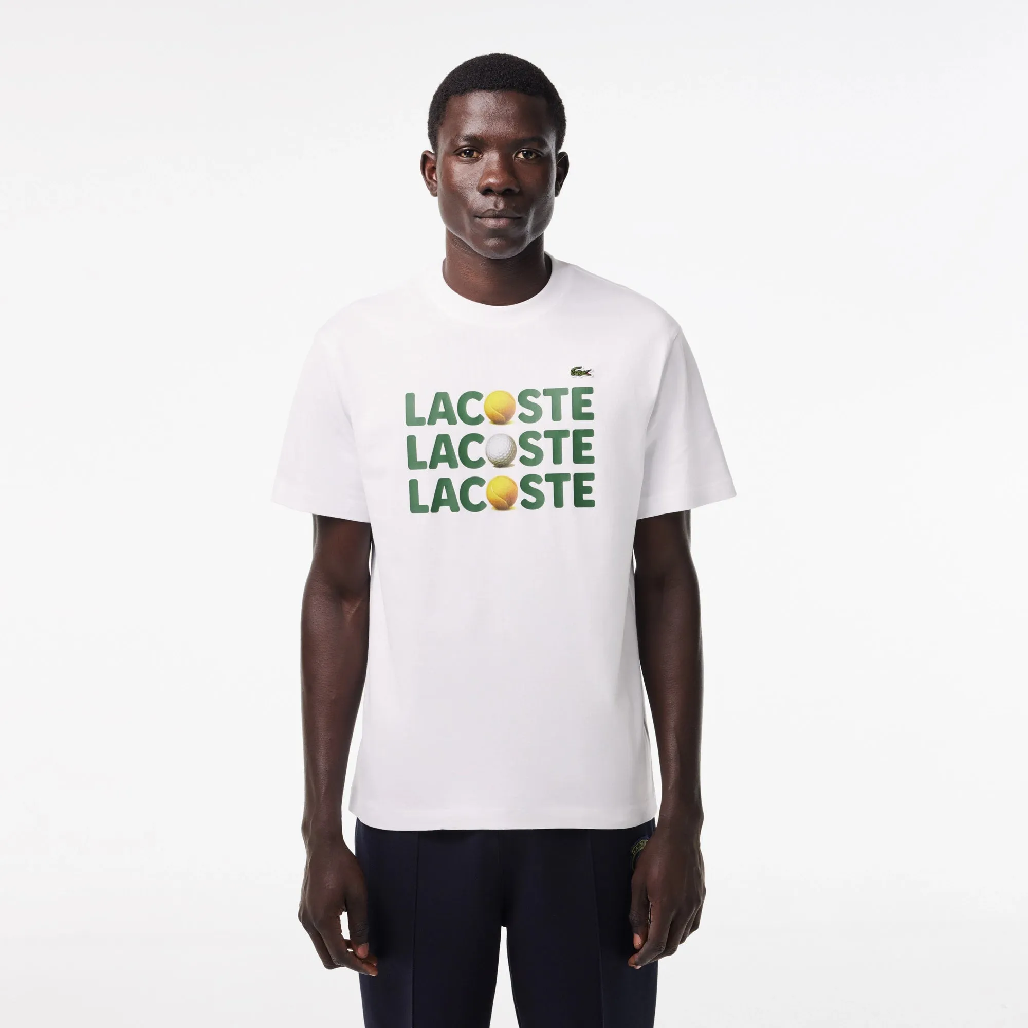 Lacoste Men's Heavy Cotton Tennis Ball Print T-Shirt