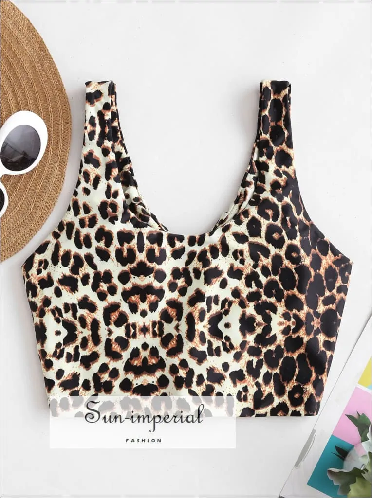 Leopard Knotted Bikini top