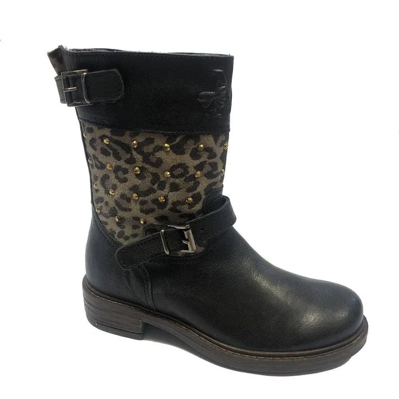 Leopard Print Military Boot