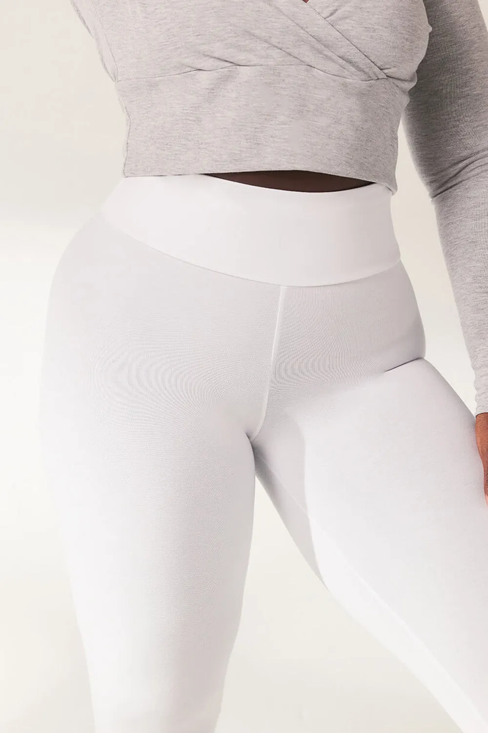 Lightweight Everyday High Waisted Leggings - White