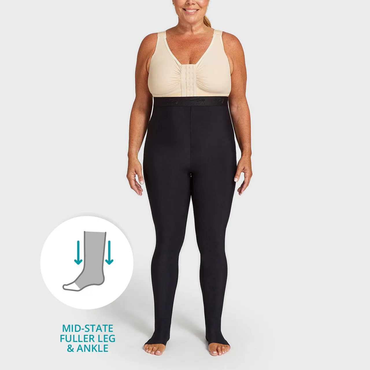 Lipedema Mid-State Everyday Management Legging with FlexFit Comfort Ankle™ | 15-20 mmHg | Style No.  LIEMLMS