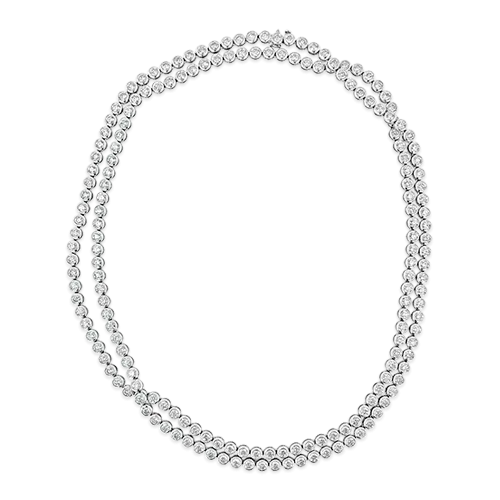 Long Diamond Tennis Necklace