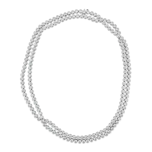 Long Diamond Tennis Necklace