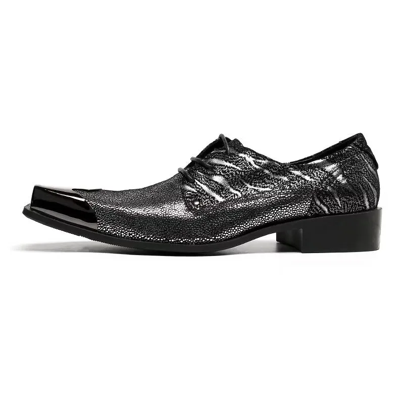 LuxLeather Exotic Texture Oxford Dress Shoes