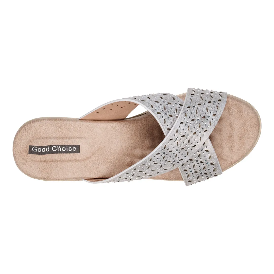 Malia Silver Wedge Sandals