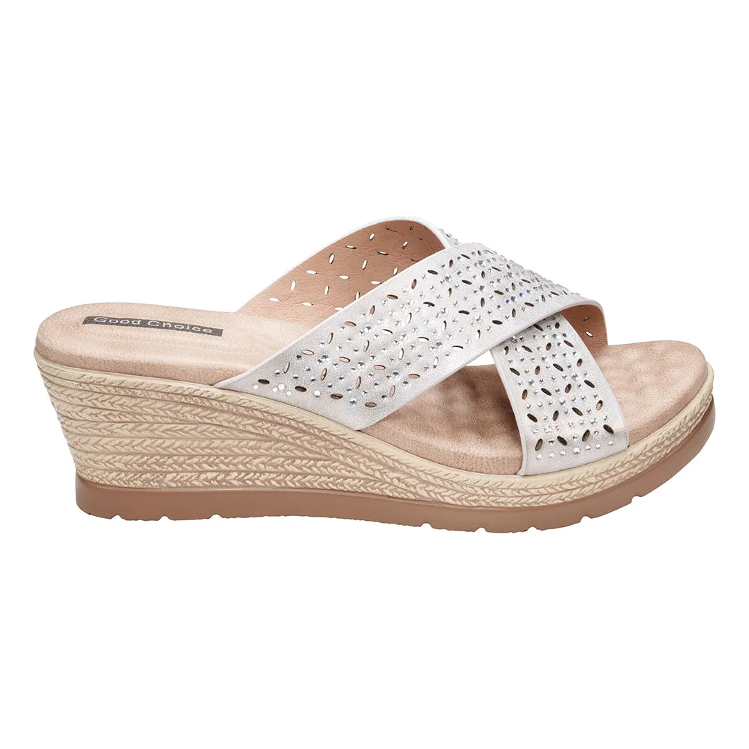 Malia Silver Wedge Sandals