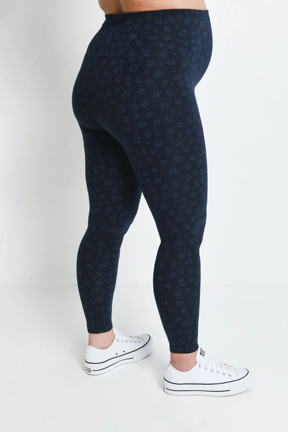 Maternity Everyday Leggings - Navy Animal Print