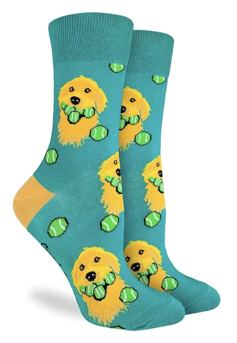 Men's Golden Retriever with Tennis Balls Crew Sock