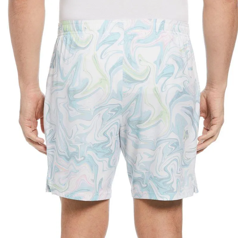 Men's Performance Marble Printed Tennis Short Bright White