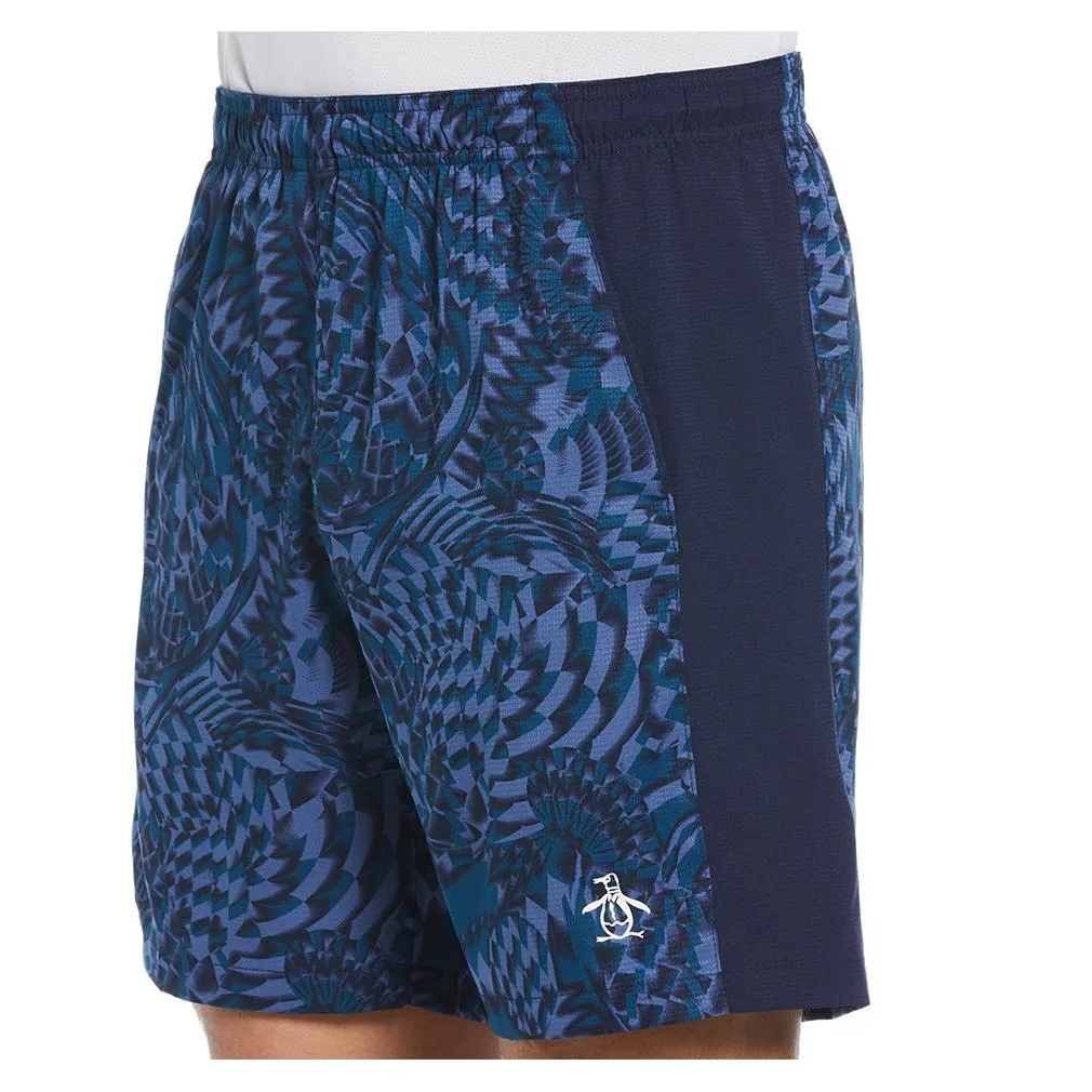 Men`s Performance Printed Tennis Shorts Black Iris