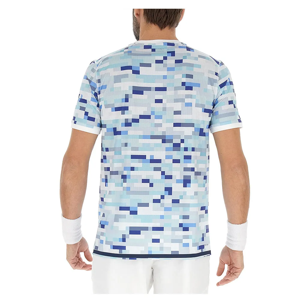 Men`s Tech III Tennis Top Porcelain Blue and Dark Denim