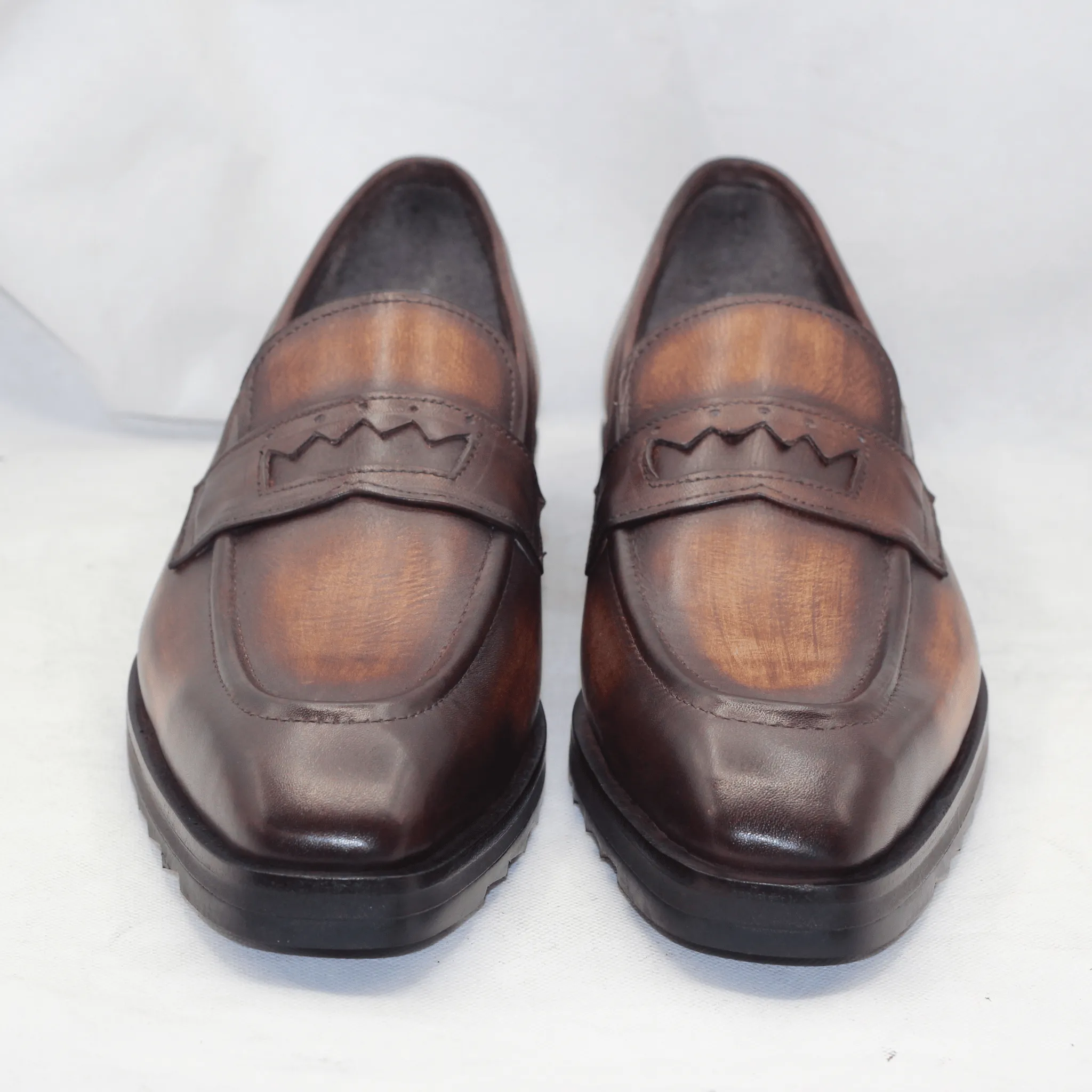 Men's Vintage-Style Brown Loafers - Comfortable & Durable Design Artisanal Leather Shoes, Handmade Shoe Fashion, Pure Leather Slip-On Shoes For Men's