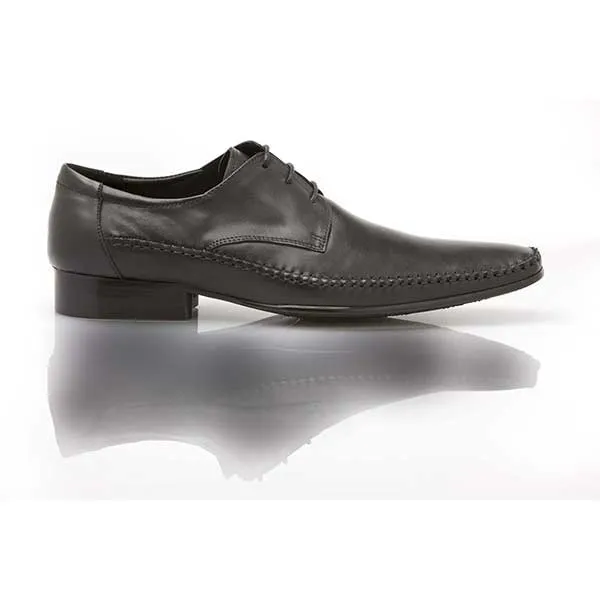 Mens Zasel Niko Black Leather Lace Up Shoes