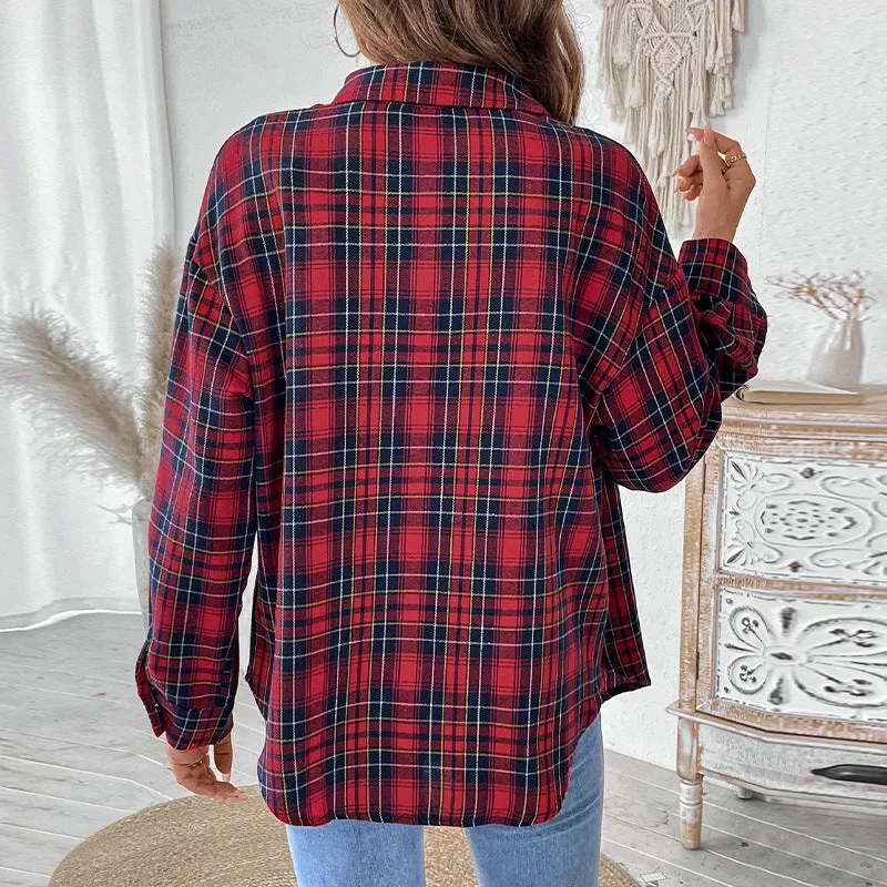 METAVERSMALL New  autumn new  2025 women's clothing retro casual plaid cardigan shirt jacket women