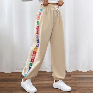 METAVERSMALL New Hot Trade Pants New New 2025 Autumn Women's Clothing  Loose Color Strip Splicing Sweatpants