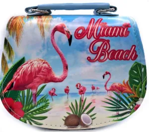 Miami Florida Boutique Clasp Small Clutch Purse with Flamingo Theme for Kids - Little Girls Gift Bag Ages 3 