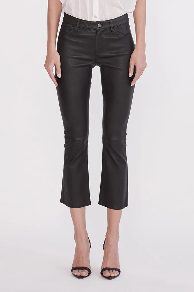 Midtown Kick Flare Pant Black Stretch Leather