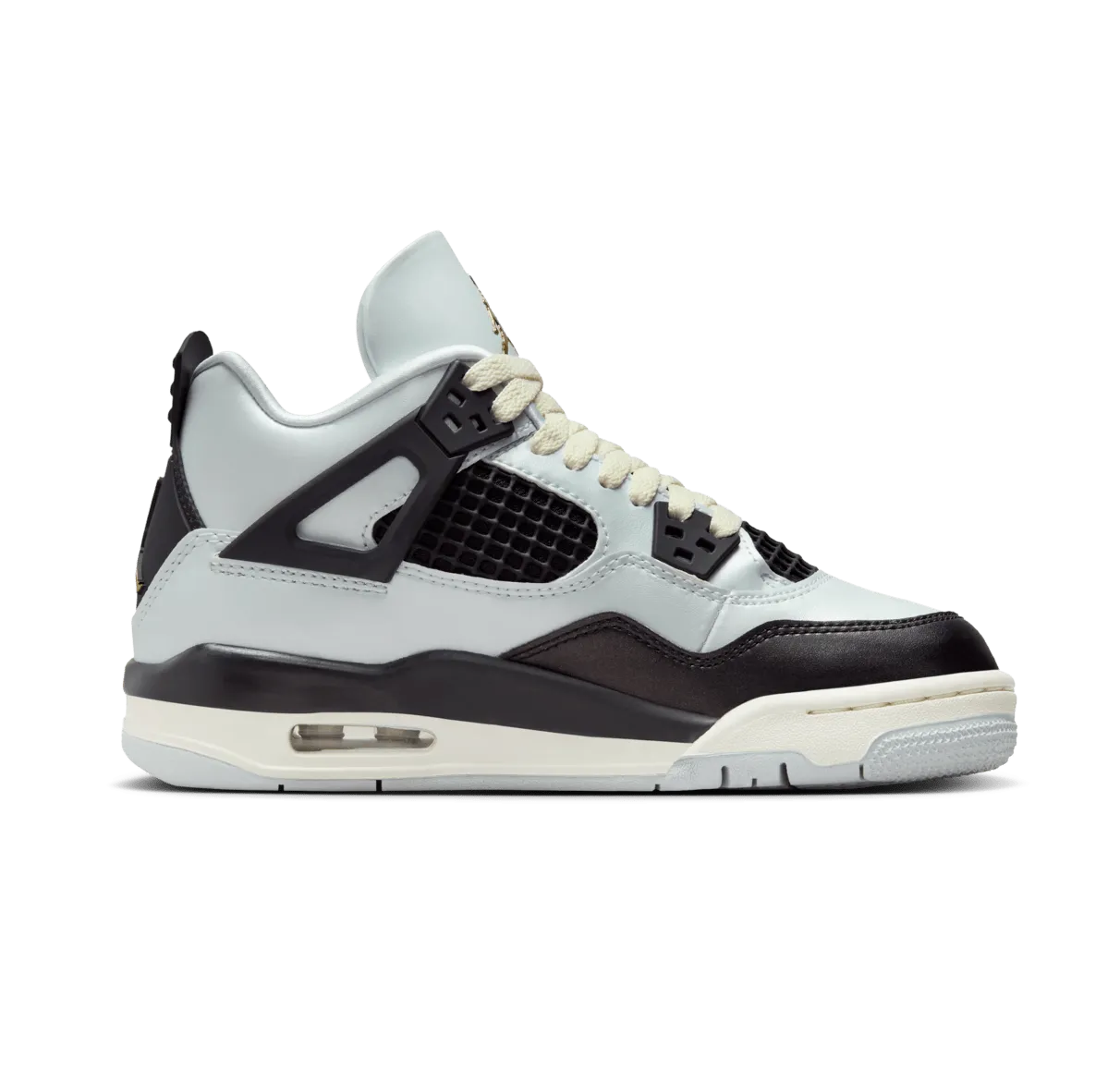 Nike Kids' Air Jordan 4 Retro Gs Shoes - Pure Platinum / Metallic Gold / Black / Sail