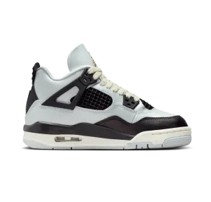 Nike Kids' Air Jordan 4 Retro Gs Shoes - Pure Platinum / Metallic Gold / Black / Sail