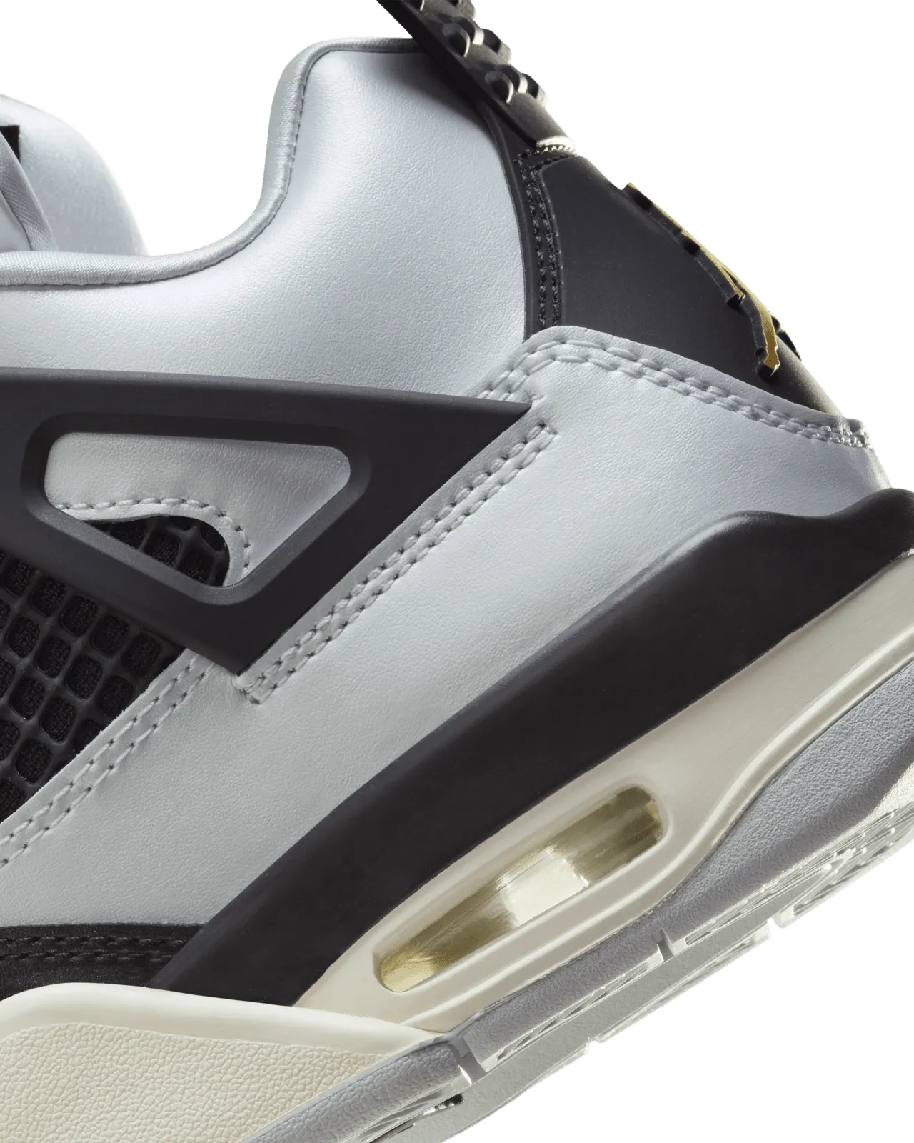 Nike Kids' Air Jordan 4 Retro Gs Shoes - Pure Platinum / Metallic Gold / Black / Sail