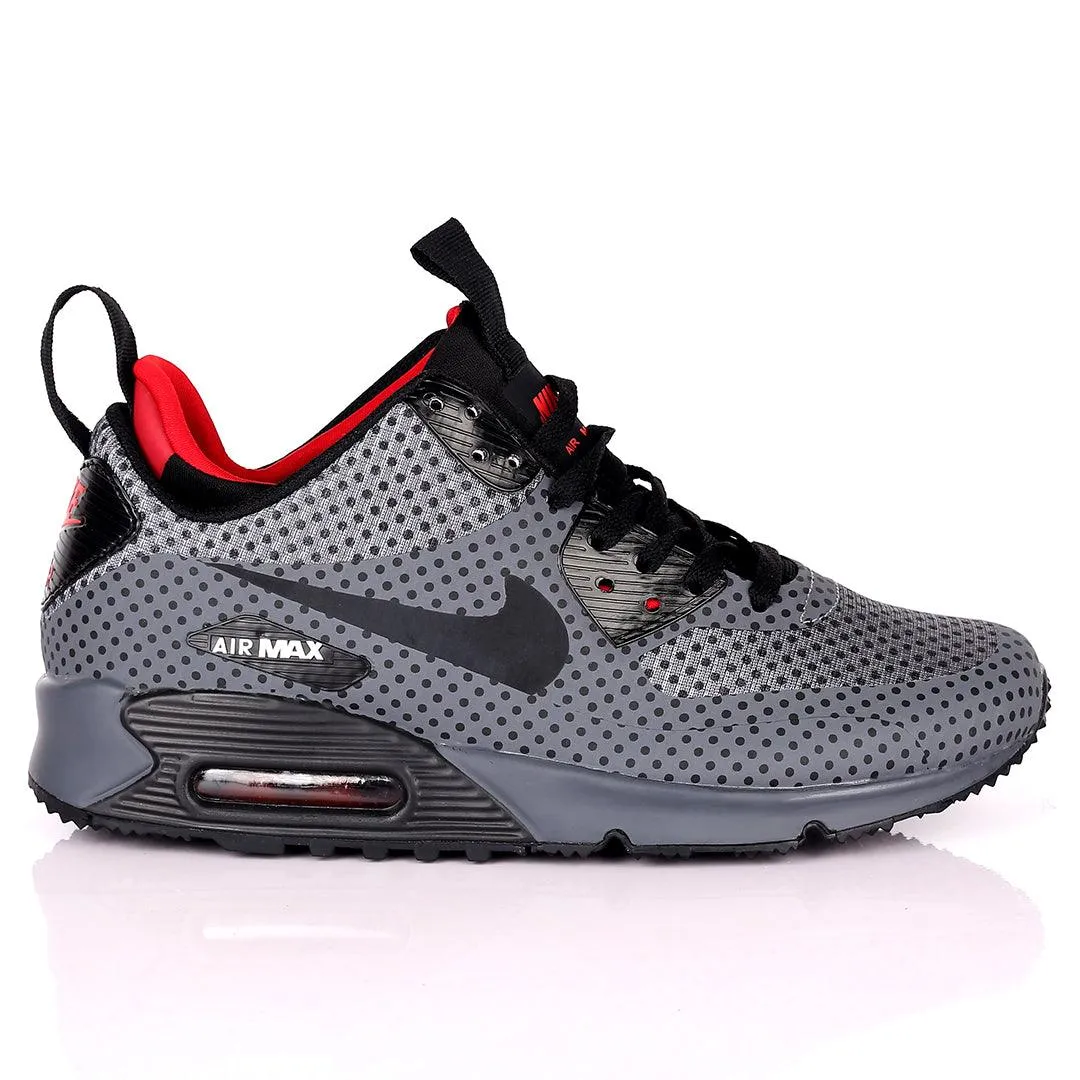 NK Max 90 Mid WNTR Black Dotted Design Sneakers