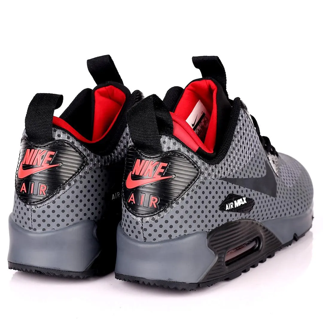 NK Max 90 Mid WNTR Black Dotted Design Sneakers