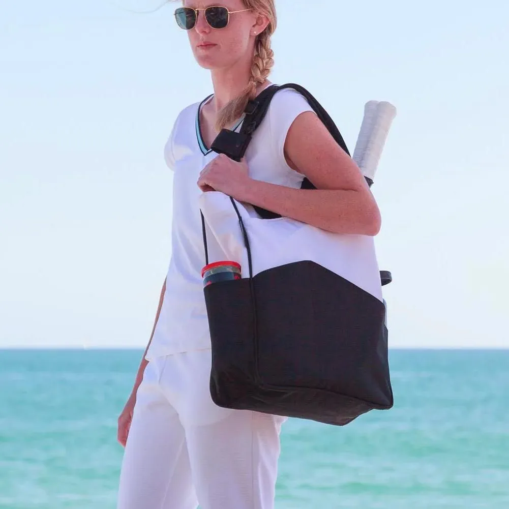 Original Tennis Tote Black and Sea Salt