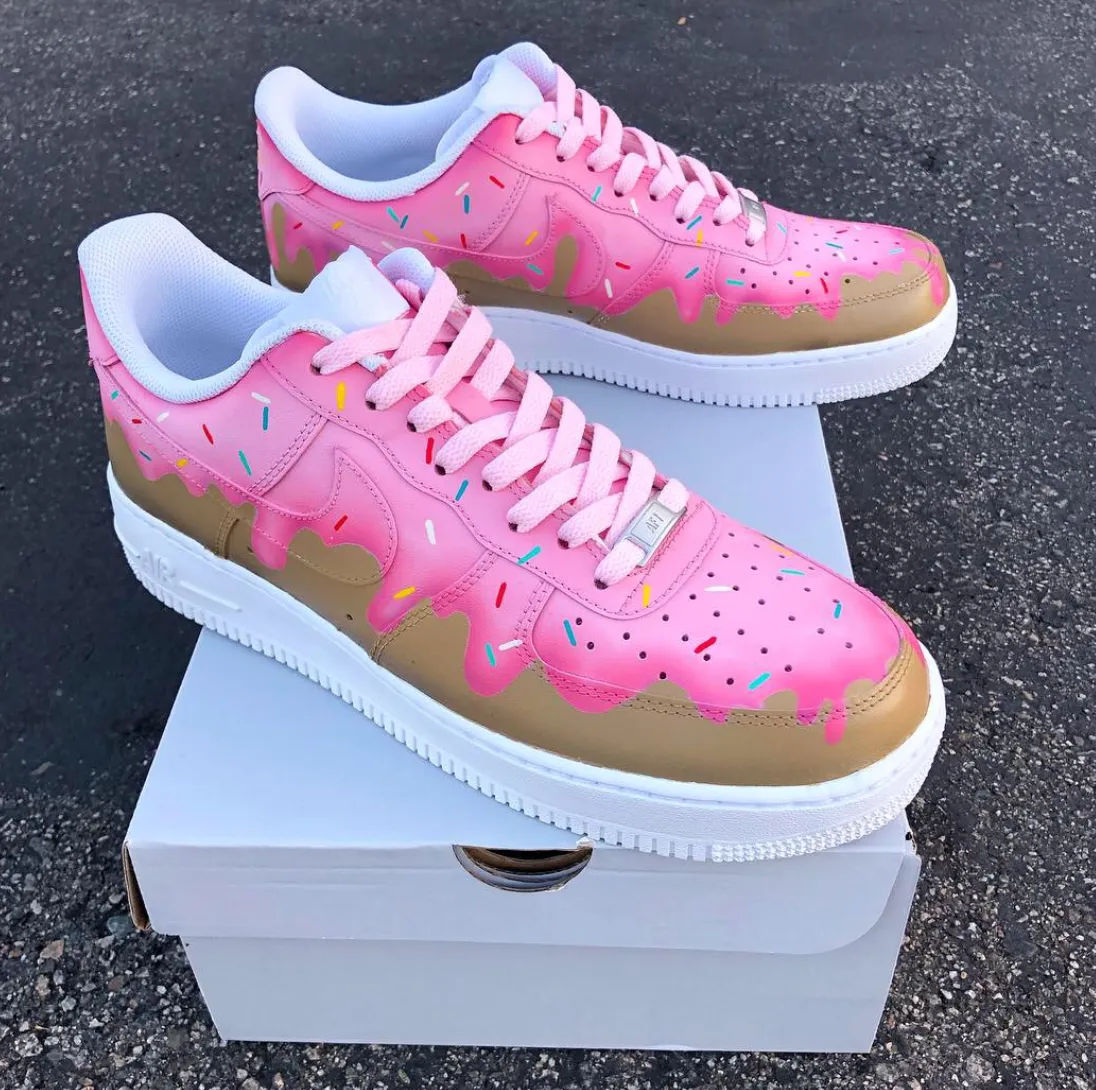 Pink Frosting Sprinkle Donut Nike Air Force 1's