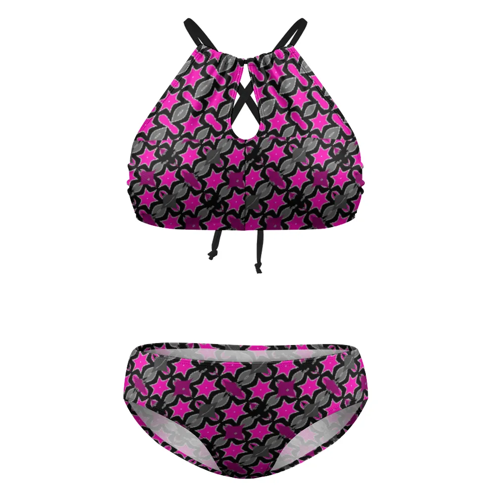 Pink Star Voluptuous ( ) Plus Size Women's Two Piece Swimsuit