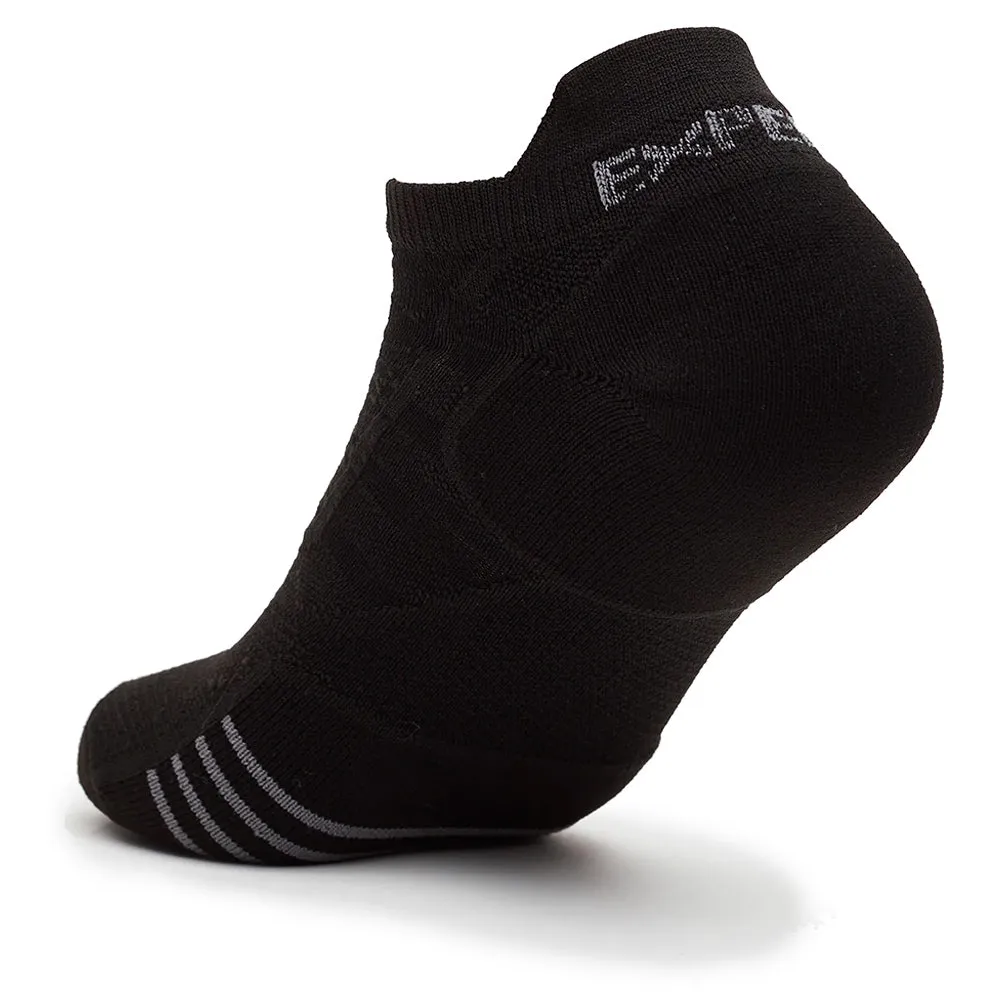 PROLITE Ultra-Light Cushion No Show Tab Rocket Grip Tennis Socks Black