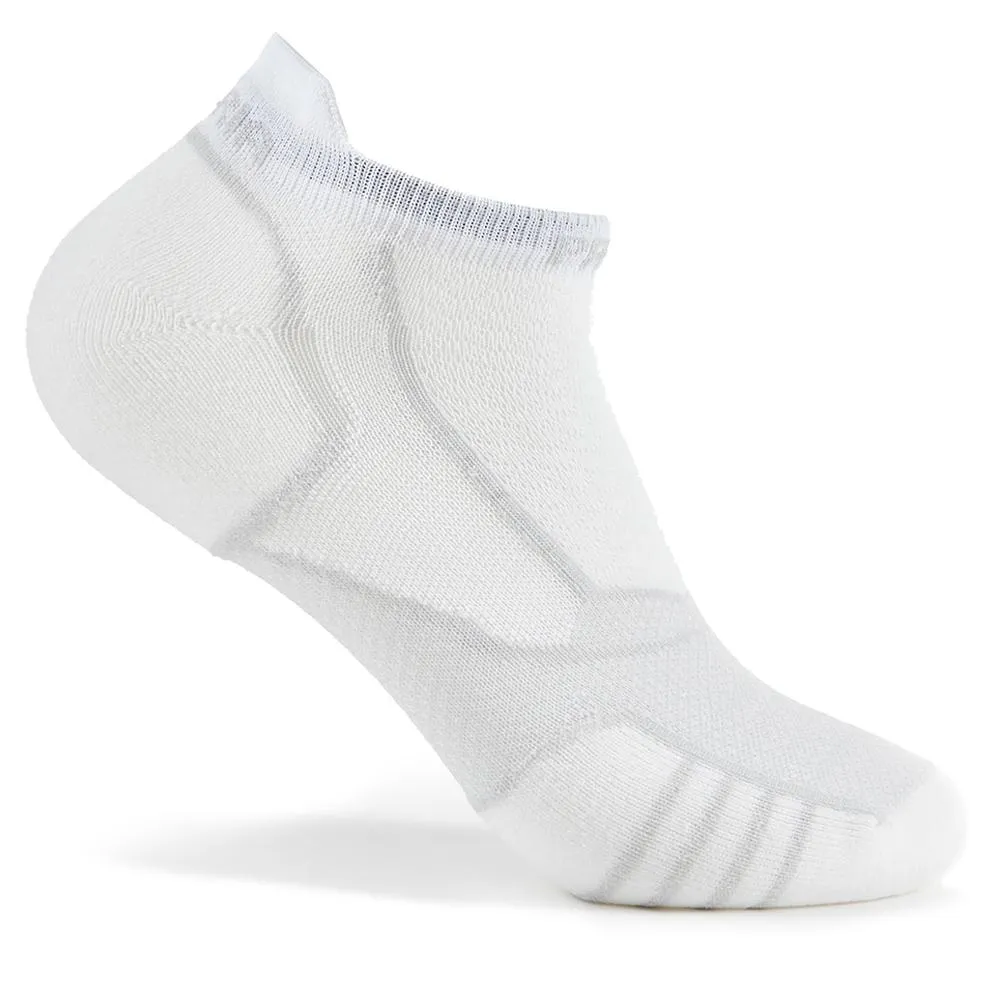 PROLITE Ultra-Light Cushion No Show Tab Rocket Grip Tennis Socks White